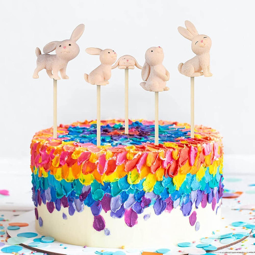Para Mini Conejo Decoracion Pascua Adornos Figuras Resina