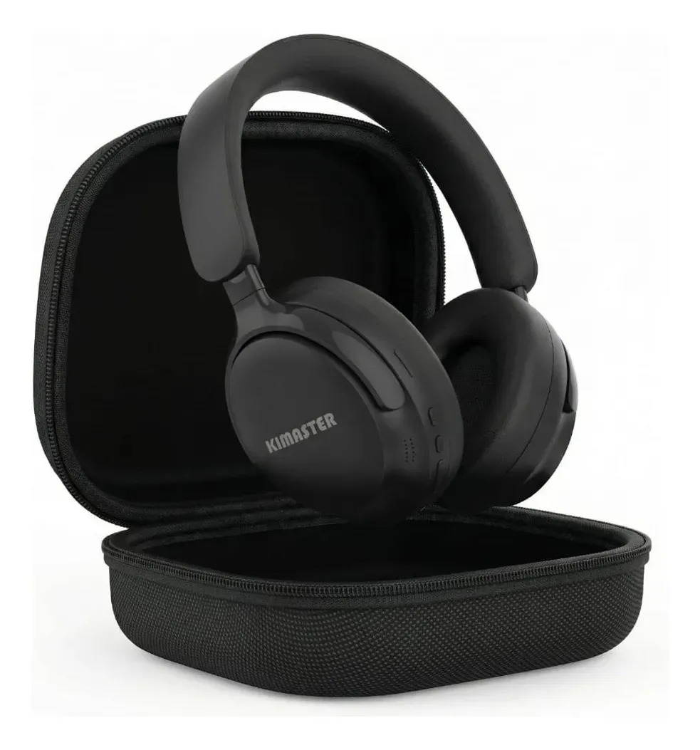 Fone de Ouvido Bluetooth 5.4 Kimaster K80 com Microfone e Rádio FM Preto