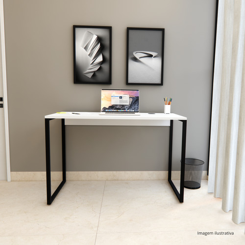Mesa Escrivaninha Estilo Industrial Com Carregador Sem Fio