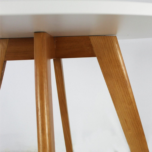 Mesa De Centro Mundo In Frankfurt 80cm Comedor Restaurante Color Blanco