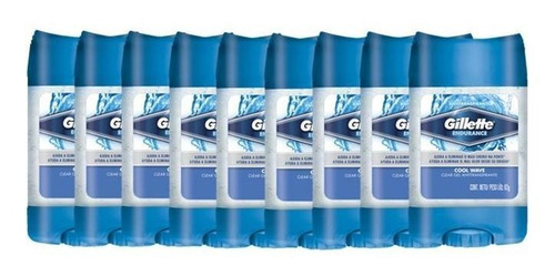 Kit Com 9 Desodorantes Gillette Clear Gel Cool Wave 82g