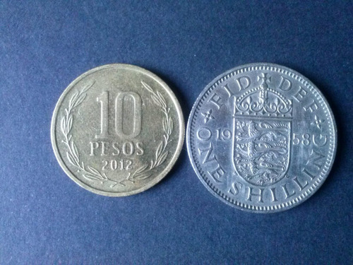 Moneda Inglaterra One Shilling 1958 Níquel (c10)
