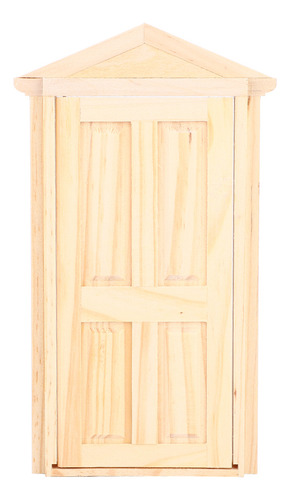 A Puerta De Madera Diy 1:12 Con Forma De Aguja De