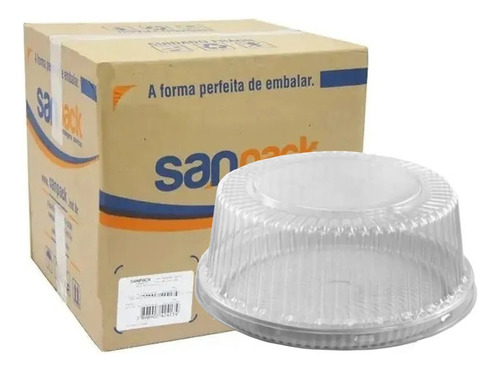 100 Embalagem Pet Torta Pudim Baixa Sanpack S-40 Bra - (1cx) Cor Branco