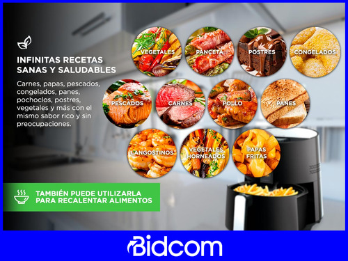 Freidora De Aire Smart Tek Air Fryer Sin Aceite 1300w Negro