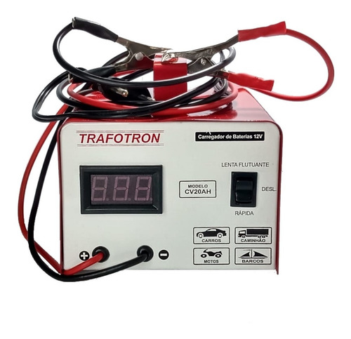 Imagem 3 de 6 de Carregador Bateria Carro Moto 12v 20ah Flutuante Cv20