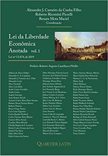 Lei Da Liberdade Econômica Anotada: Capa Comum  Edição Padrão Editora Quartier Latin ***, Capa Mole Em Português