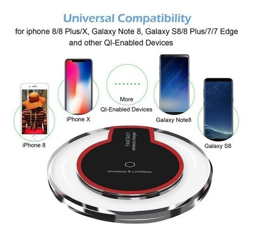 Cargador Inalámbrico Carga Qi Base Samsung Huawei iPhone