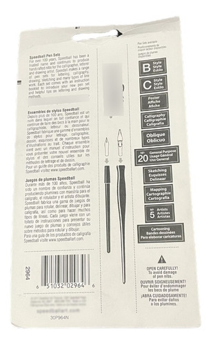 Imagen 3 de 3 de Plumillas Speedball Con 6 Plumillas Y 2 Manguillo # 2964