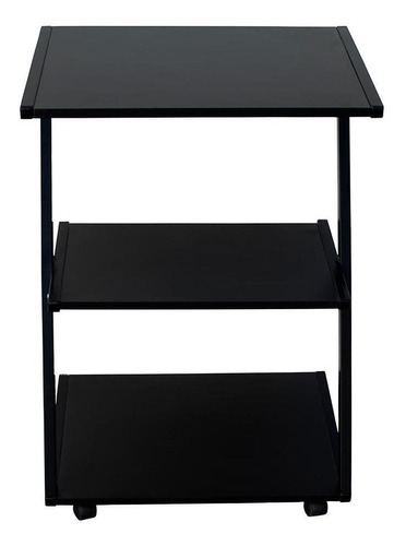 Mesa Auxiliar Carrinho Z 3 Prateleiras Linha Black Estúdio