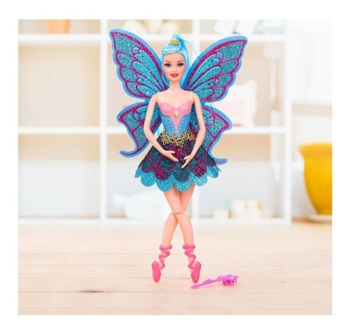 Boneca Com Asas Ballet Articulada 30cm