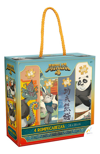 4 Rompecabezas En 1 Kung Fu Panda Juego Progresivo