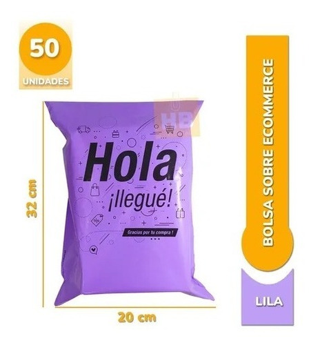 Bolsa Sobre Ecommerce Hola Llegue C/adhesivo 20x32. Premium