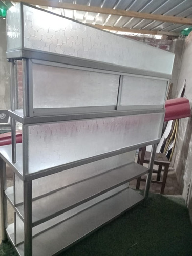 Mesa De Acero Inoxidable 5 Niveles Con Lunas Fijas Corredisa