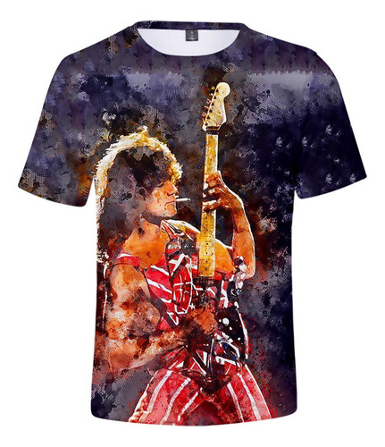 Xlm Nueva Camiseta De Eddie Van Halen Con Impresión 3d