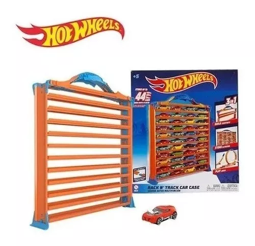 Pista Hot Wheels E Porta Carrinho 3 Em 1 Guarda Até 44 Carro