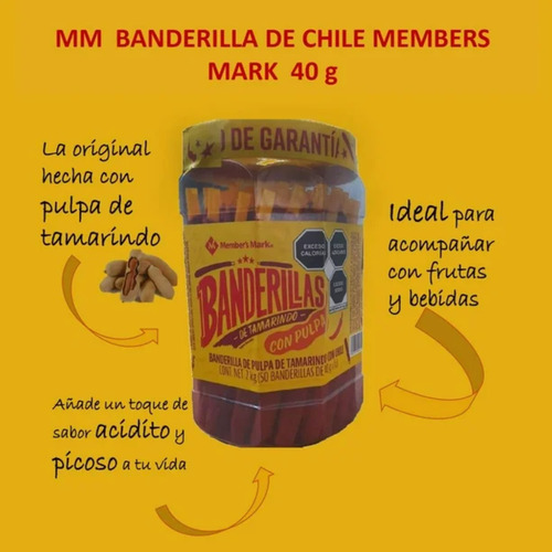 Banderillas Tamarindo Con Chile Member's Mark 100 Pzas