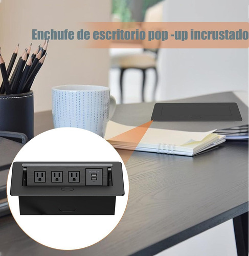 Enchufe Escritorio Oculto, Regleta Emergente Multifuncional