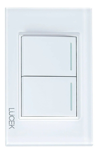 Placa Con 2 Interruptores De 1.5 Módulos Cristal Blanco