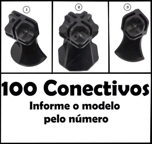 Conectivo Pé 03 Modelos Balcão De Vidro E Aramado 100 Un