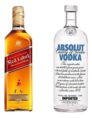 Kit Red Label 1l + Absolut 1l