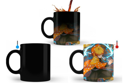 Taza Magica Demon Slayer Zenitsu M1 Ceramica Importada