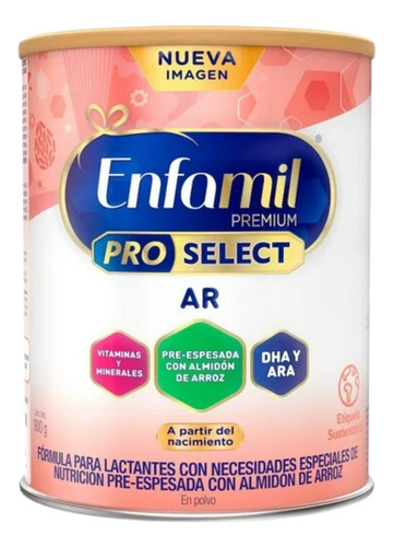 Fórmula Láctea Enfamil Ar Premium 900 G Sabor Almidón De Arroz