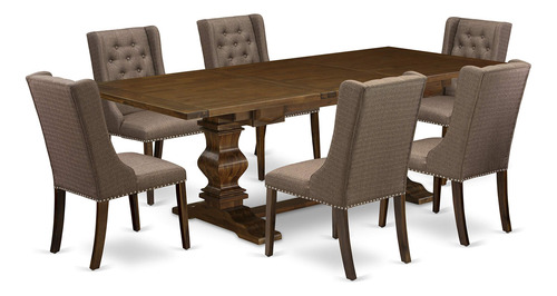 East West Furniture Lafo7-88-18 Juego De Mesa De Comedor De