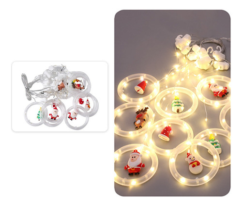 Set De Luces Navideñas Led Cascadas Aros Figuras Navideñas