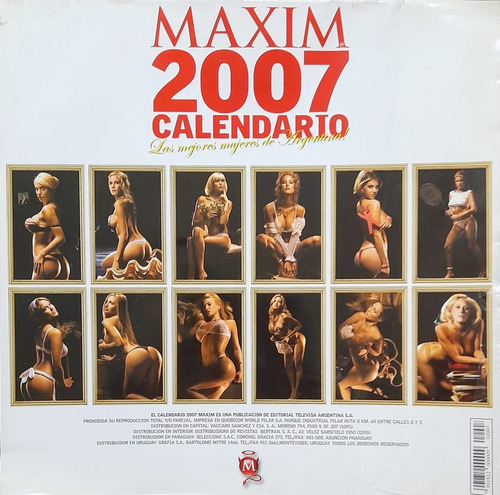 Calendario Maxim 2007