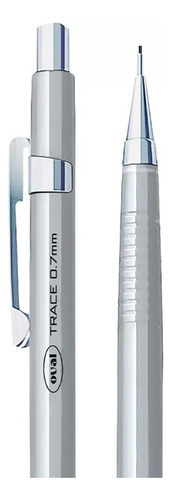 Lapiseira Técnica 0.7mm Com 1 Tubo Com 12 Grafites 0.7mm Cor Prata