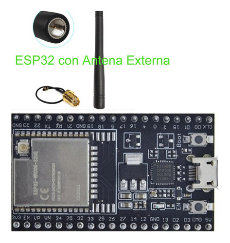 Esp32 Wifi Bluetooth Incluye Antena Externa Y Adaptador