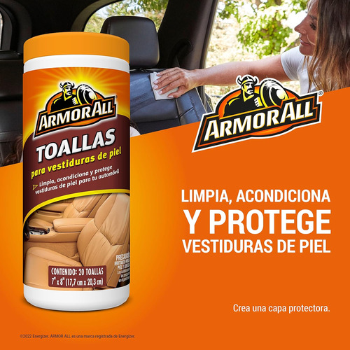 Toallitas Limpia Protege Piel Asientos Auto Armor All