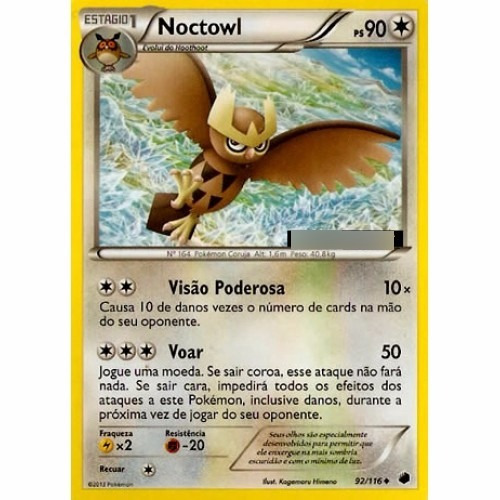 Noctowl - Pokémon Normal Incomum 92/116 - Pokemon Card Game