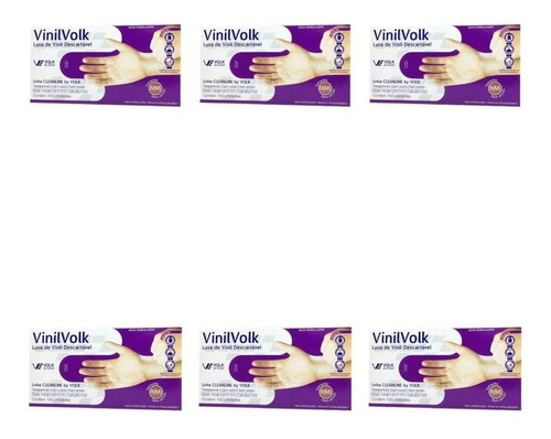 Imagem 1 de 1 de Volk Luvas P/ Proceds Vinil Trasp S/amido M C/100 (kit C/06)