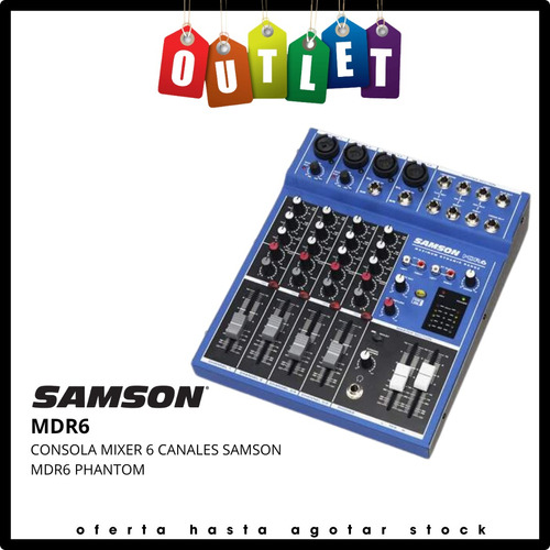 Consola Mixer 6 Canales Samson Mdr6 Phantom Outlet