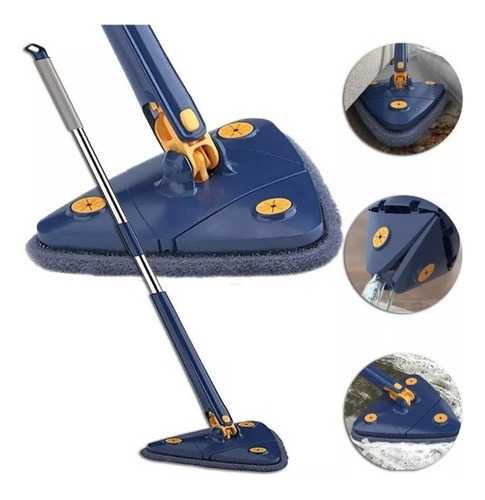 Esfregao Rodo Mop Giratorio Triangular Limpa Forro E Vidros