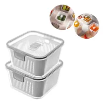 Comprar Kit 2 Potes Organizadores Geladeira Alimentos Vegetais 1,36l