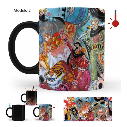 Imagen 3 de 8 de One Piece Luffy Arco De Wano Taza Mágica