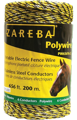 Zareba Pw656y6-z Polywire 200-meter 6-conductor Cable Portát