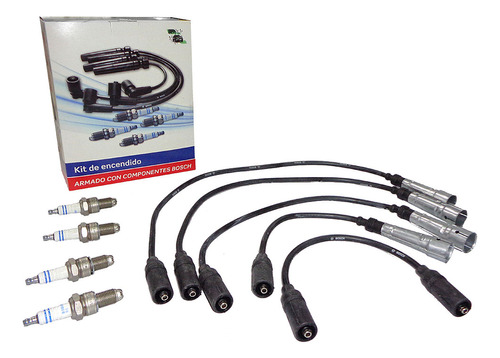 Kit Cables + 4 Bujías Para Volkswagen Saveiro 1.6 D 90/94