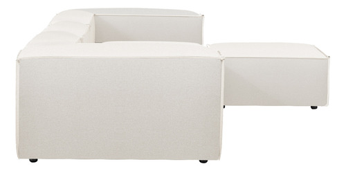 Sala Esquinera Moderna Latt Sillón Modular Lino Soft Minimal Color Hueso