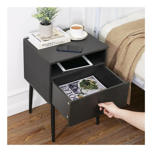 Mesa De Noche De Madera Moderna De Vecelo, Mesa Auxiliar De