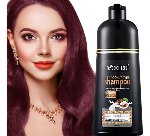 Champú Tinte Natural, Coloración Herbal En 10 Minutos Rojo V