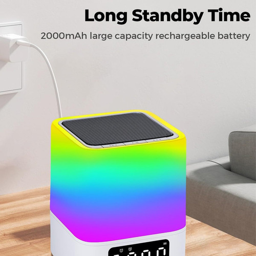 Altavoz Bluetooth Inalámbrico Con Luz Y Reloj Despertador