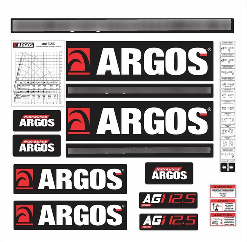 Kit Adesivos Guindastes Argos Agi 16.5 Munck Cor padrão