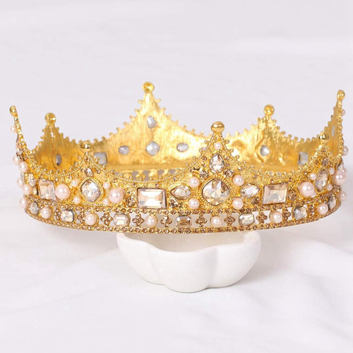Tiara Barroca Con Diseño De King Crown Para Hombre, Accesori