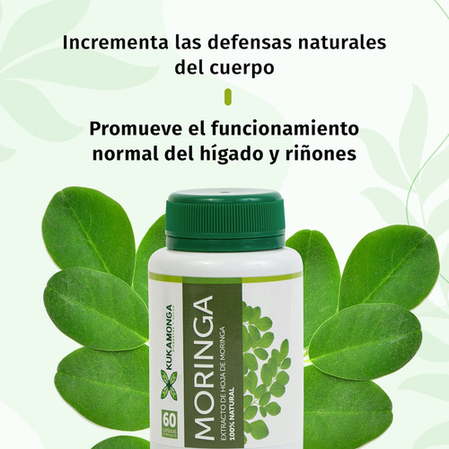Moringa 60 Cápsulas De 500 Mg Sabor Sin sabor