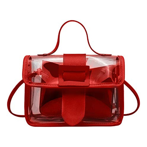 Mujeres Pvc Mini Bolsos Borre De La Bolsa De Tote Claro Del