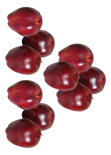 10 Piezas De Simulación De Fruta Roja Decorativa Para